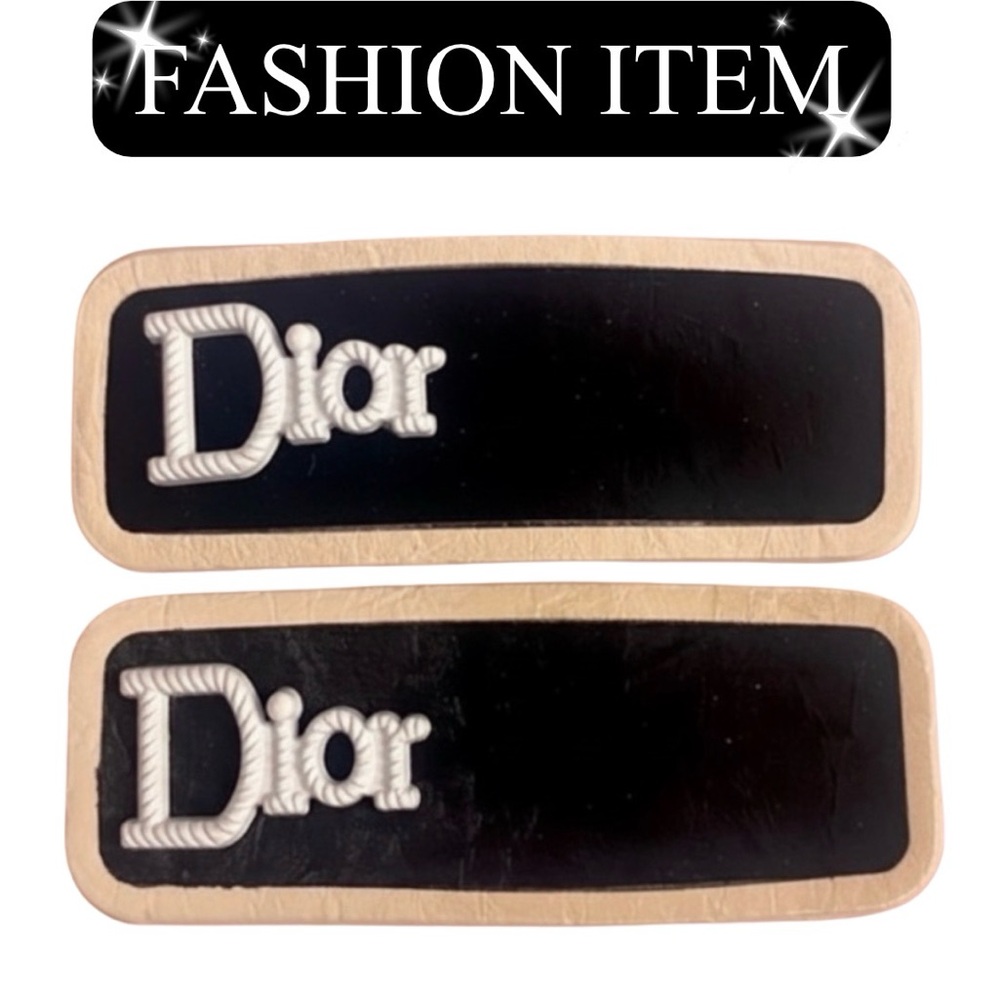 HAIR CLIPS: 2 Piece: Black & Cream/Off White, NIP